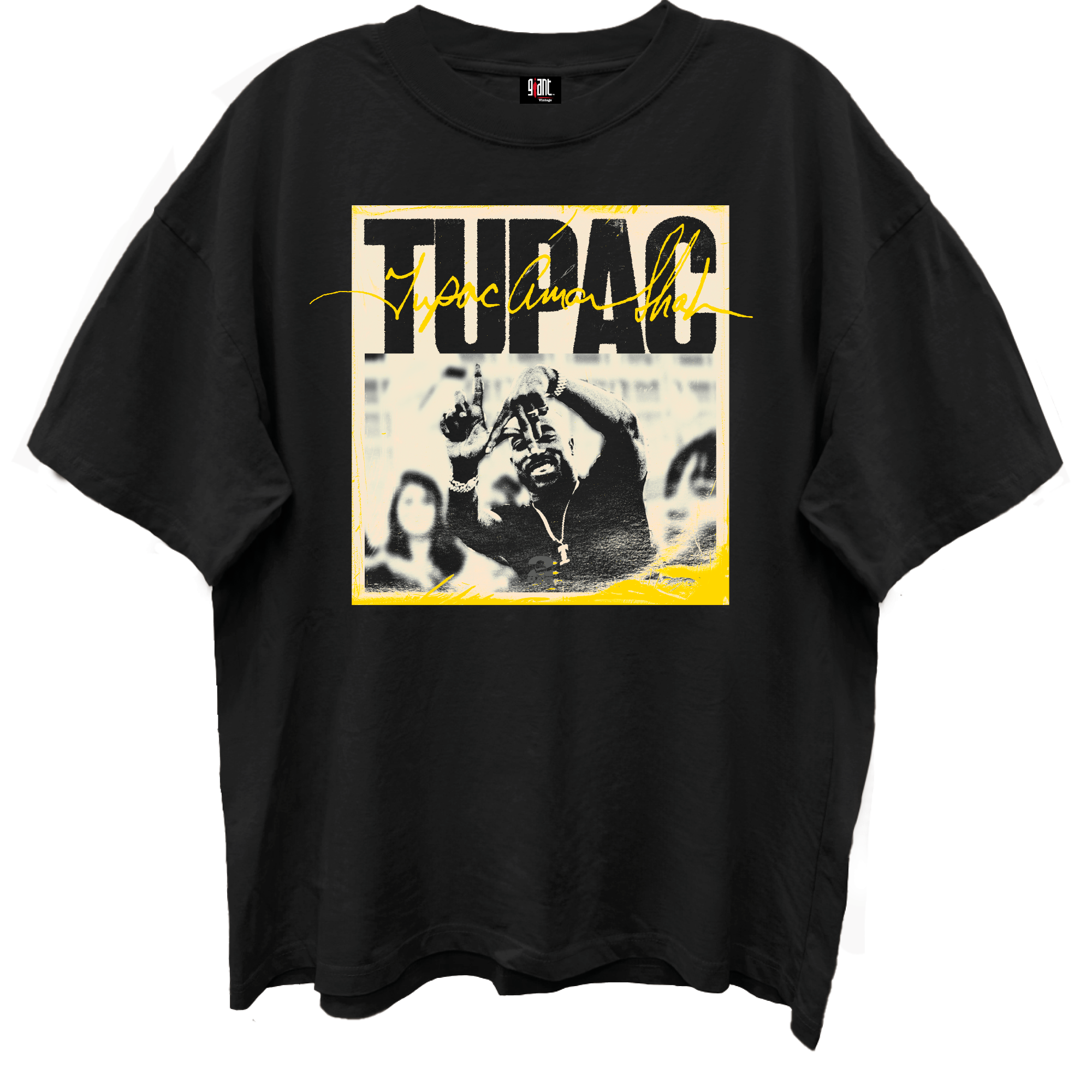 TUPAC LA PHOTO TEE LIMO BLACK T-SHIRT/ GIANT VINTAGE