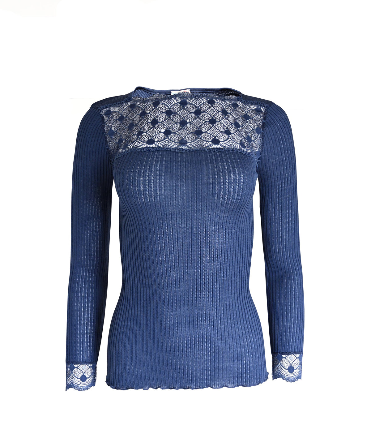 EGI Exclusive Merino Wool Blend Top Lace Trim Long Sleeves. Proudly Made in Italy (317) - tittimitti - Flyclothing LLC
