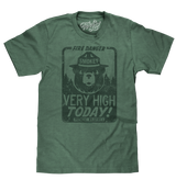 Smokey Bear "Fire Danger Very High Today" T-Shirt - Green