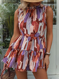 Peplum Mock Neck Sleeveless Blouse - Trendsi