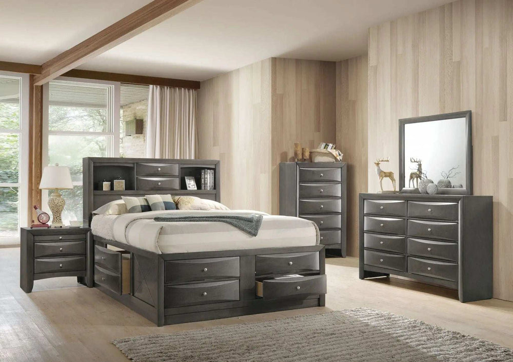 Gray Solid Wood Queen Bed Frame - Homeroots - Flyclothing LLC