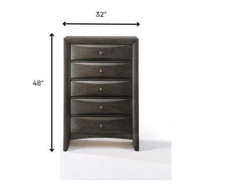 32" Gray Solid Wood - Homeroots - Flyclothing LLC