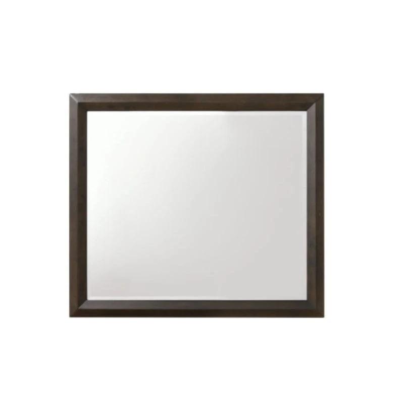 Rich Espresso Finish Wooden Rectangular Beveled Edge Mirror - Homeroots
