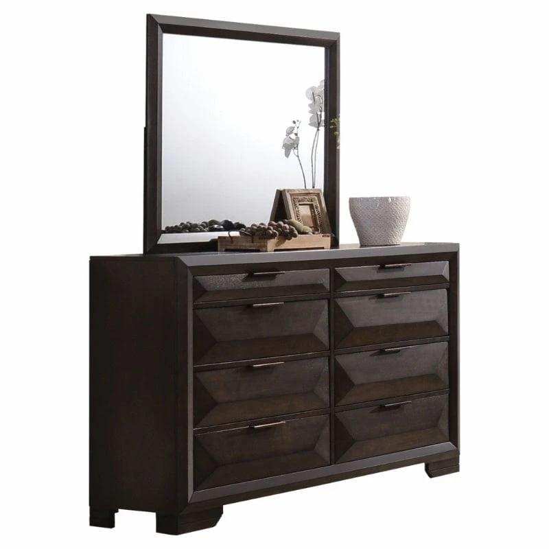 Rich Espresso Finish Wooden Rectangular Beveled Edge Mirror - Homeroots - Flyclothing LLC