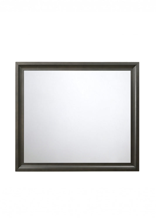 35" Gray Framed Accent Mirror - Homeroots
