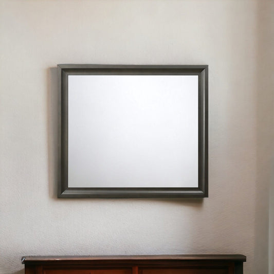 35" Gray Framed Accent Mirror - Homeroots