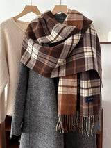 Classic Fringe Plaid Scarf - Trendsi - Flyclothing LLC