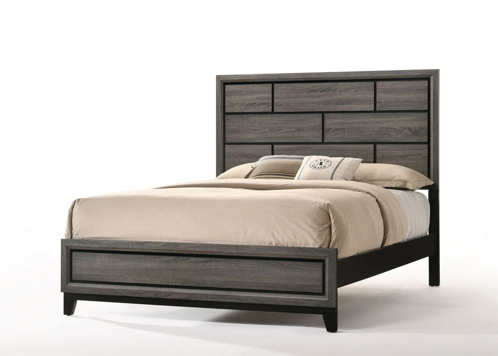 Gray Solid Wood Bed Frame - Homeroots