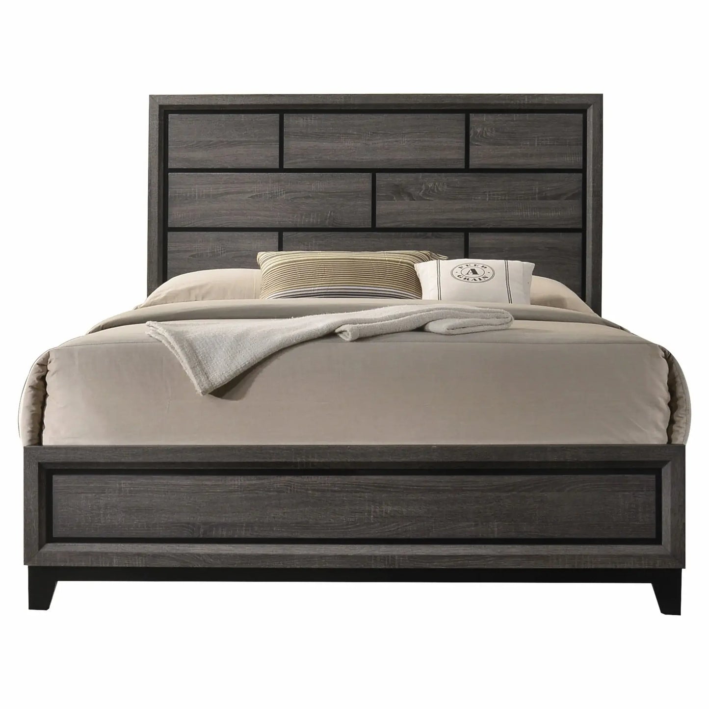 Gray Solid Wood Bed Frame - Homeroots - Flyclothing LLC