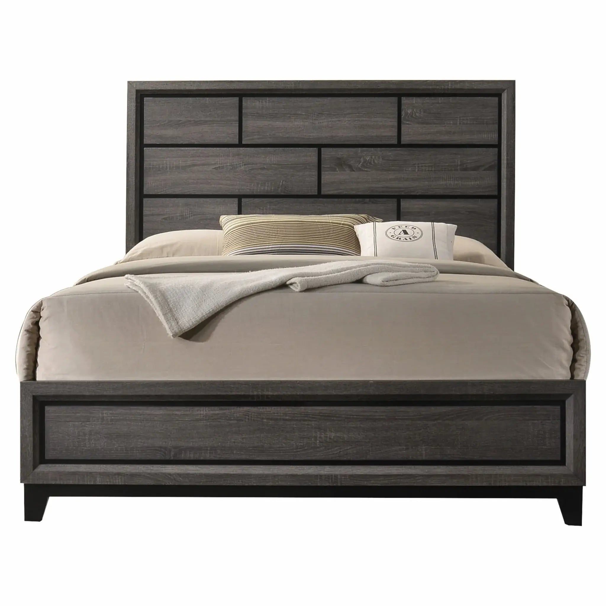 Gray Solid Wood Bed Frame - Homeroots - Flyclothing LLC