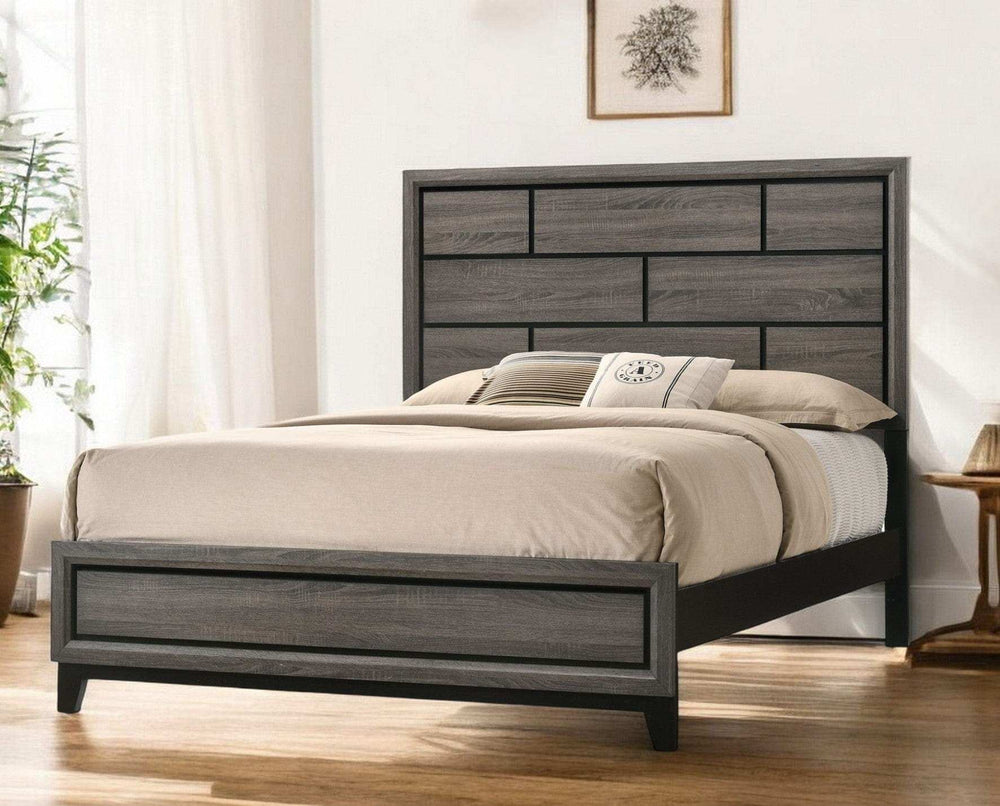 Gray Solid Wood Bed Frame - Homeroots - Flyclothing LLC