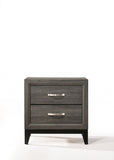 25" Gray Two Drawers Nightstand - Homeroots