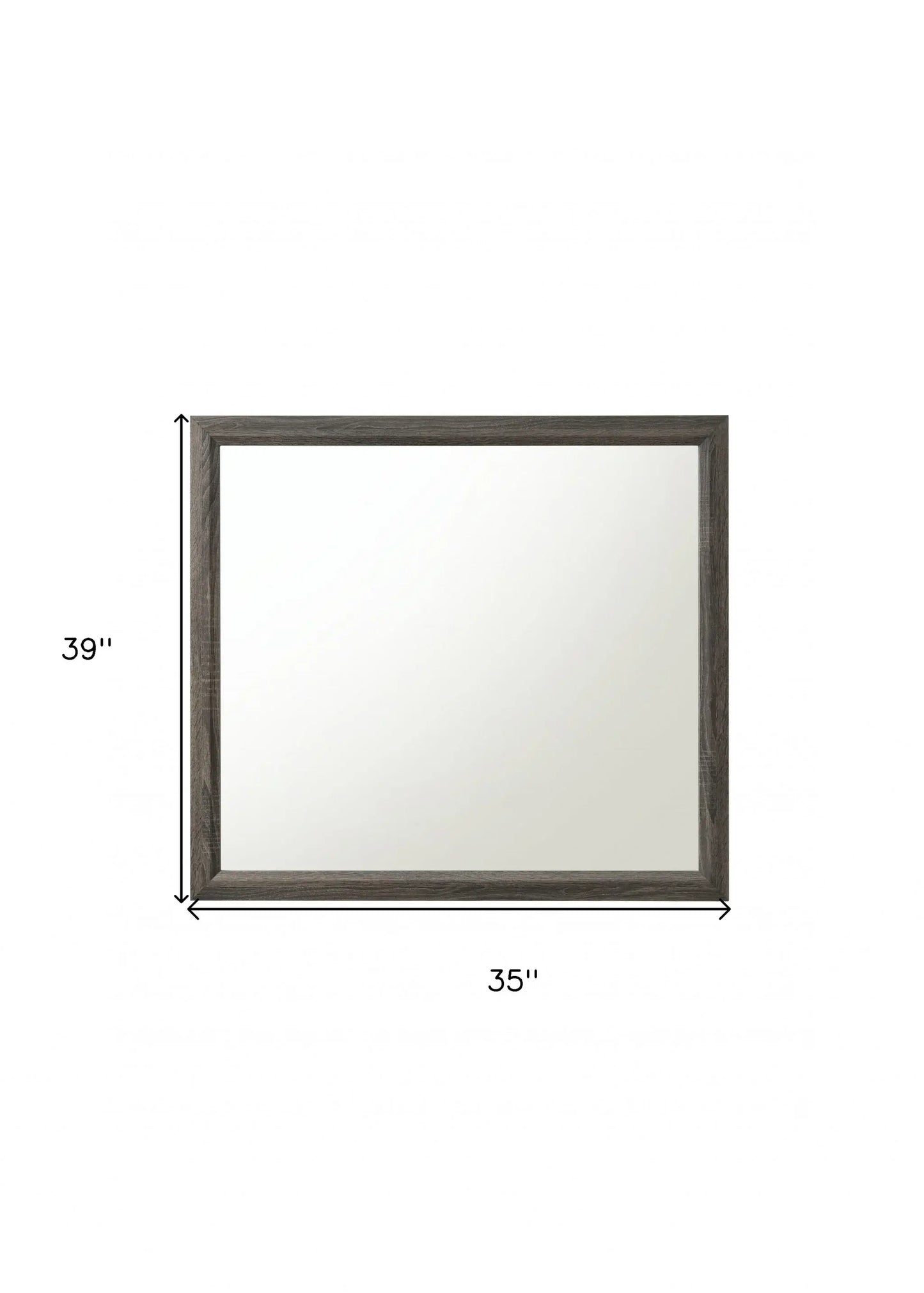 35" Rectangle Wall Mounted Accent Mirror With Frame - Homeroots - Flyclothing LLC