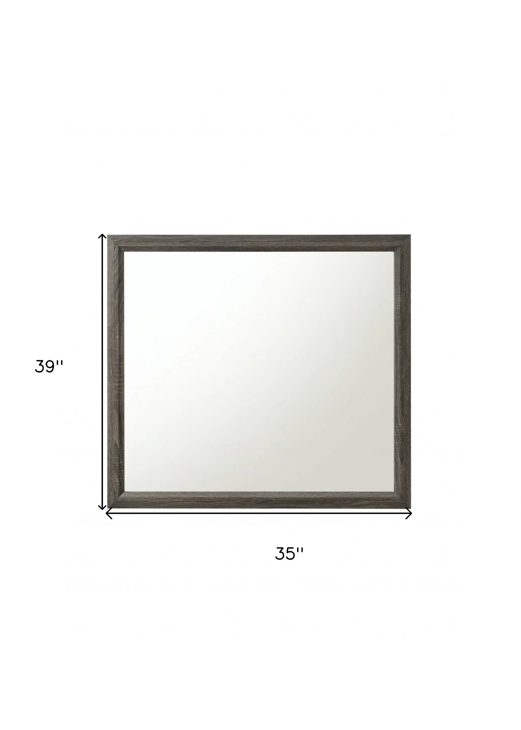 35" Rectangle Wall Mounted Accent Mirror With Frame - Homeroots - Flyclothing LLC