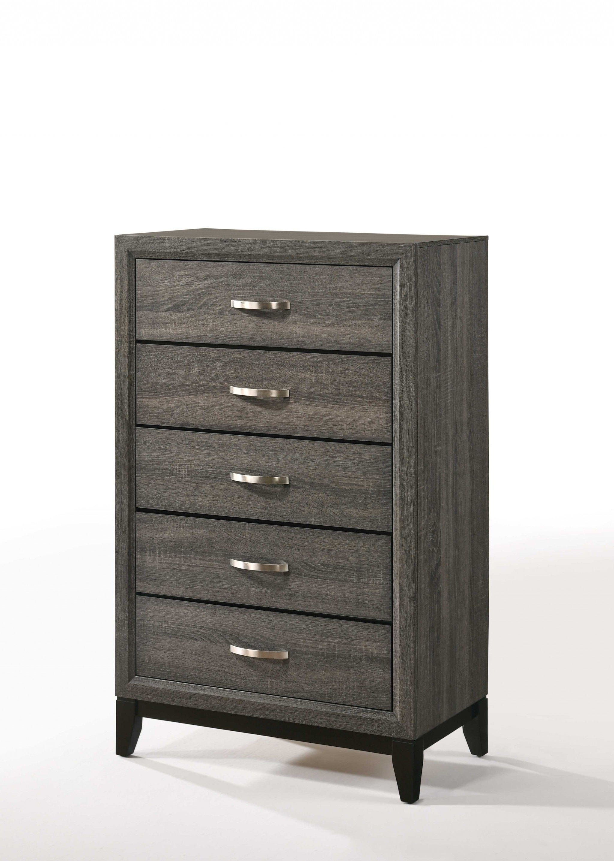 31" Gray Manufactured Wood Five Drawer Chest - Homeroots - Flyclothing LLC