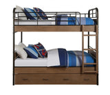 Oak Twin Industrial Bunk Bed - Homeroots