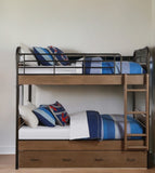 Oak Twin Industrial Bunk Bed - Homeroots