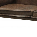 94" Chocolate Top Grain Leather Sofa With Dark Brown Legs - Homeroots