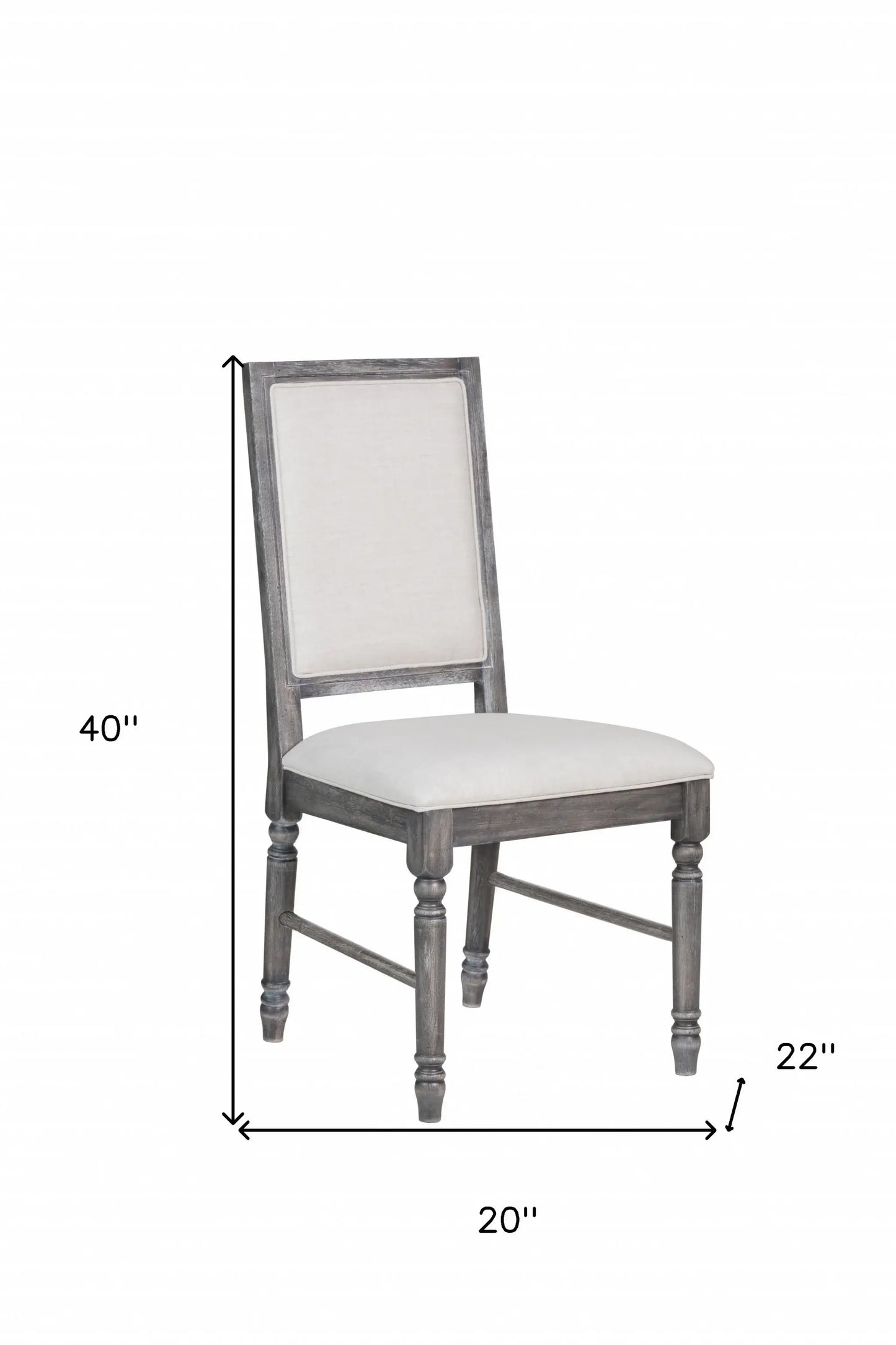 Set of Two Cream And Gray Upholstered Linen Dining Side Chairs - Homeroots - Flyclothing LLC