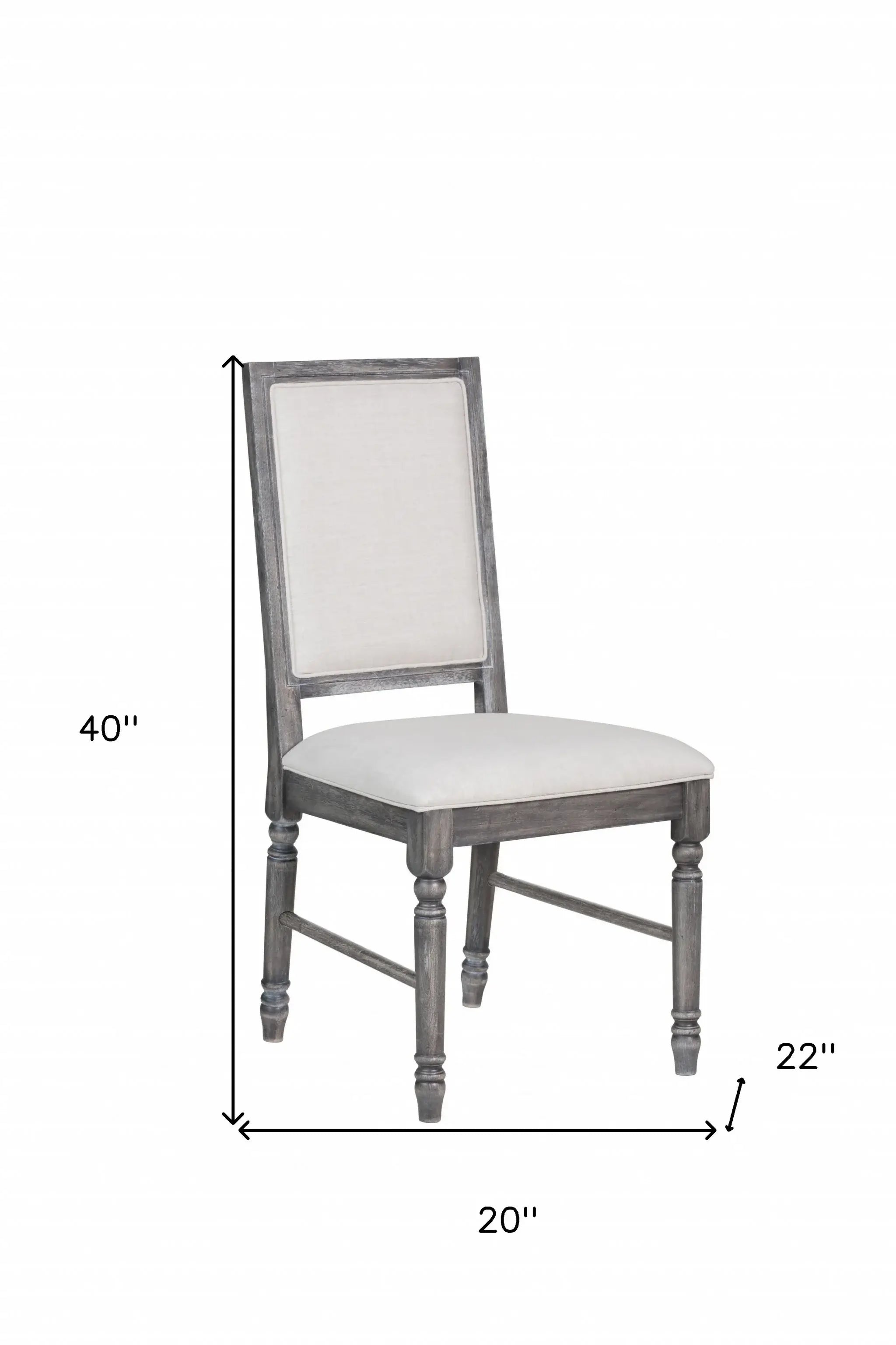 Set of Two Cream And Gray Upholstered Linen Dining Side Chairs - Homeroots - Flyclothing LLC