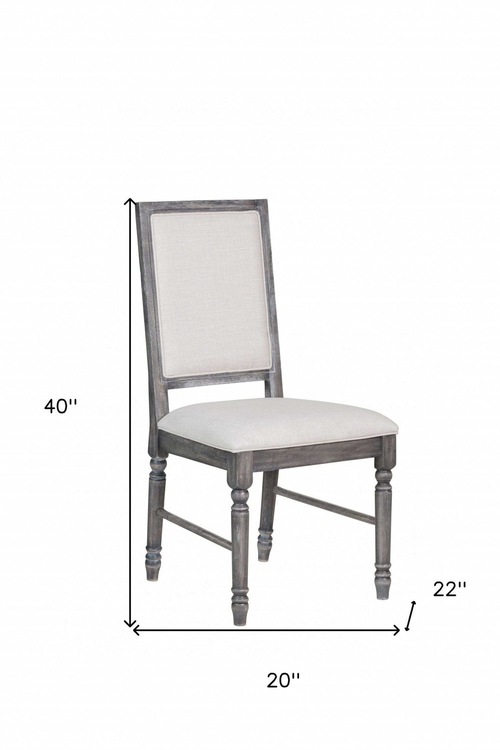 Set of Two Cream And Gray Upholstered Linen Dining Side Chairs - Homeroots - Flyclothing LLC