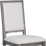 Set of Two Cream And Gray Upholstered Linen Dining Side Chairs - Homeroots