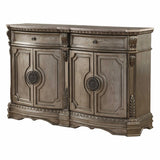 68" Champagne Solid Wood Two Drawer Sideboard - Homeroots