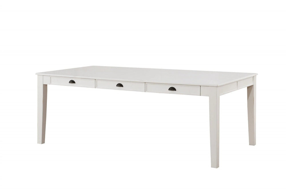 78" White Solid Wood Dining Table - Homeroots - Flyclothing LLC