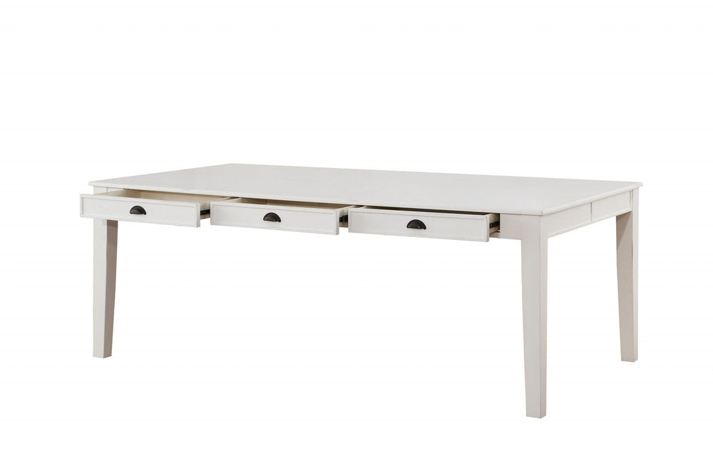 78" White Solid Wood Dining Table - Homeroots - Flyclothing LLC