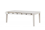 78" White Solid Wood Dining Table - Homeroots