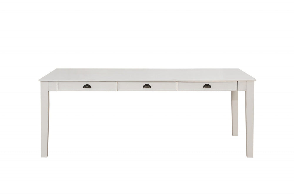 78" White Solid Wood Dining Table - Homeroots - Flyclothing LLC