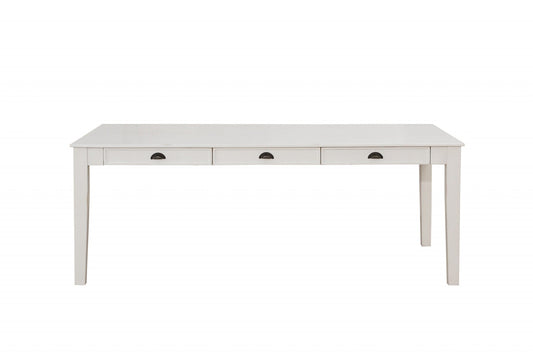 78" White Solid Wood Dining Table - Homeroots