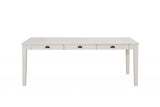 78" White Solid Wood Dining Table - Homeroots