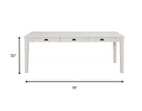78" White Solid Wood Dining Table - Homeroots - Flyclothing LLC