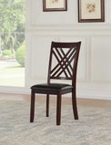 Set of Two Black Upholstered Faux Leather Cross Back Dining Side Chairs - Homeroots