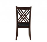 Set of Two Black Upholstered Faux Leather Cross Back Dining Side Chairs - Homeroots