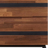 23" Black And Brown Wood And Iron End Table With Two Drawers - Homeroots - Flyclothing LLC