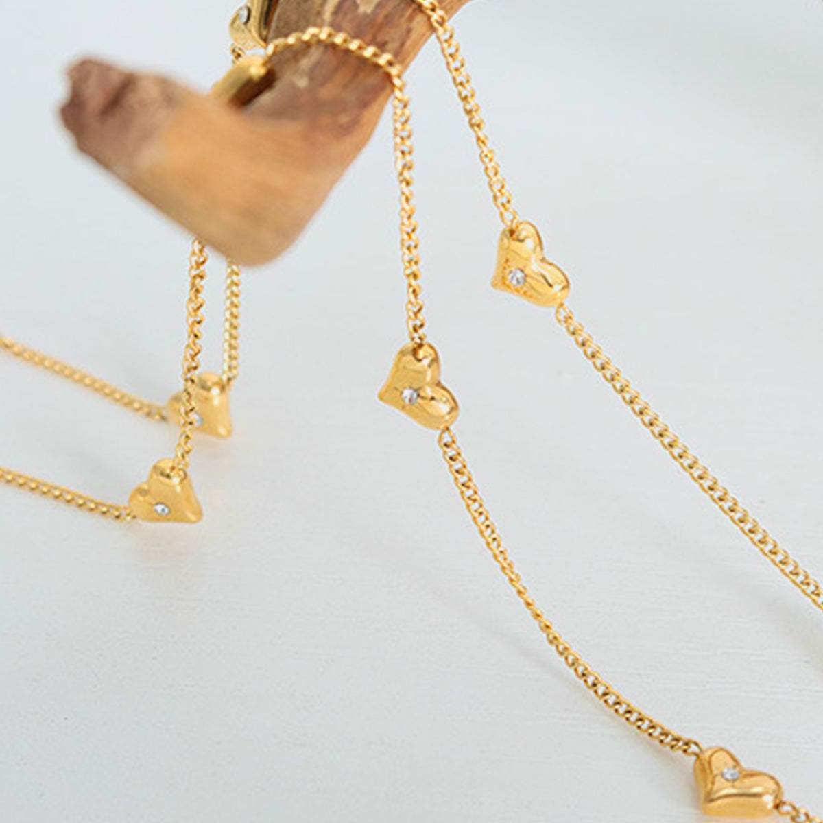 Titanium Steel Zircon Heart Necklace - Trendsi - Flyclothing LLC