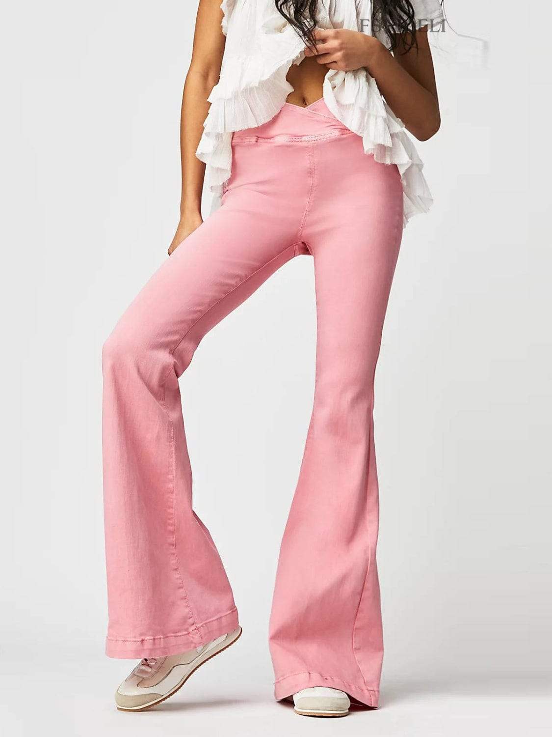 Asymmetric Waist Flare Jeans - Trendsi - Flyclothing LLC