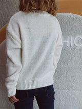 Bow Trim Round Neck Long Sleeve Sweater - Trendsi - Flyclothing LLC