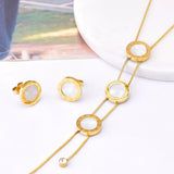 18K Gold-Plated Shell Jewelry Set - Trendsi - Flyclothing LLC