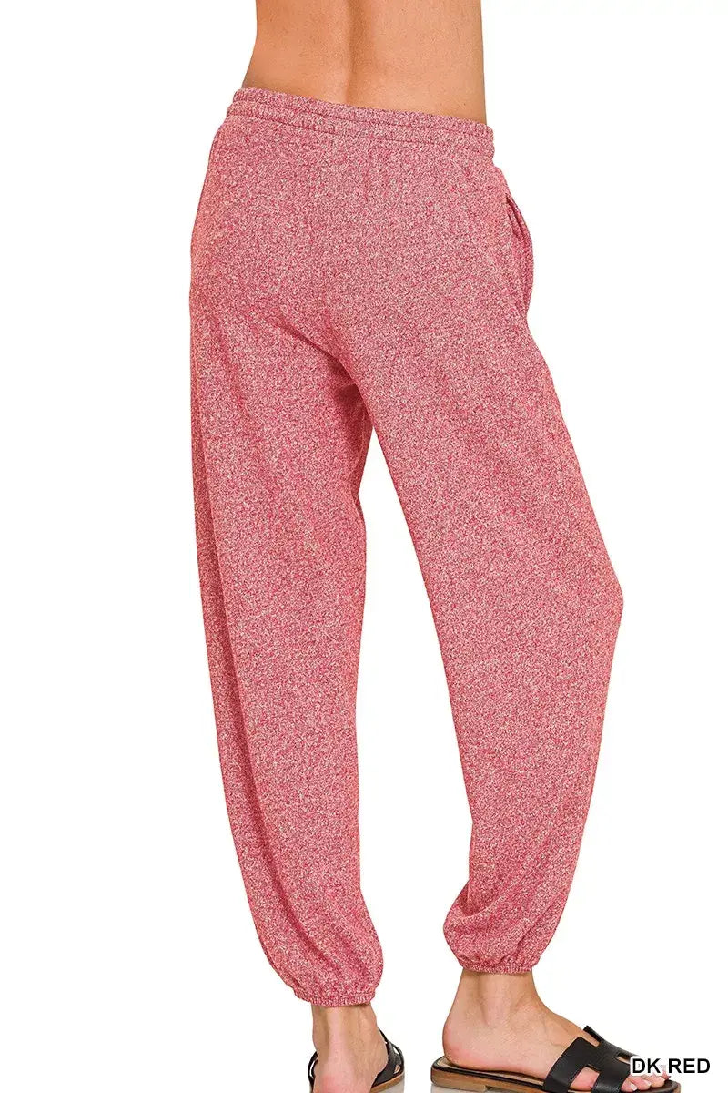 Zenana Soft Melange Hacci Jogger - Trendsi - Flyclothing LLC