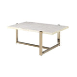 43" X 26" X 18" Chrome And White Metal Tube Coffee Table - Homeroots