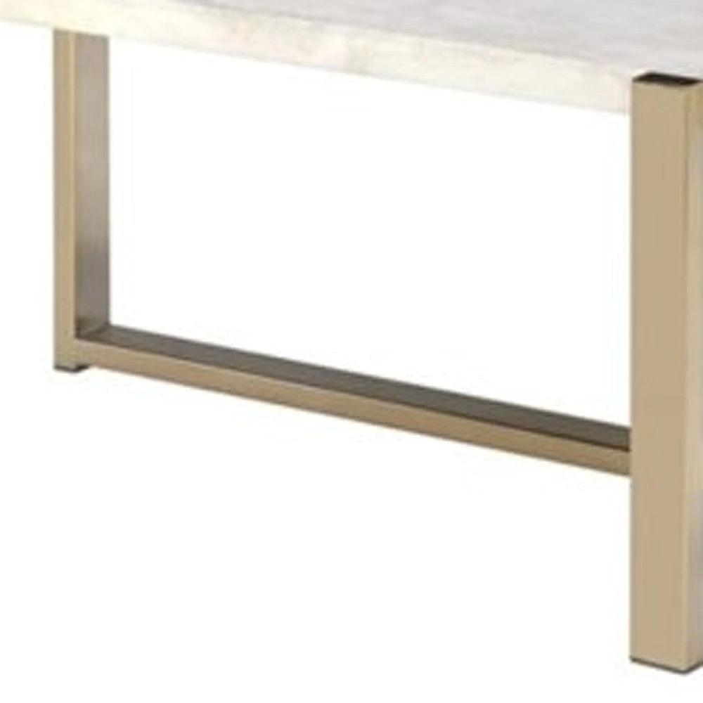 43" X 26" X 18" Chrome And White Metal Tube Coffee Table - Homeroots - Flyclothing LLC