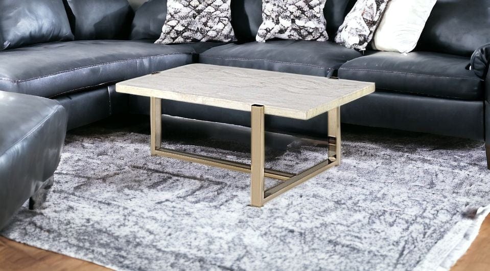 43" X 26" X 18" Chrome And White Metal Tube Coffee Table - Homeroots - Flyclothing LLC