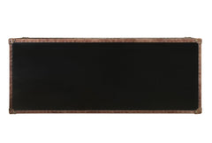 52" Brown Leather Console Table - Homeroots