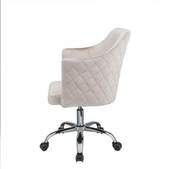 Champagne Fabric Seat Swivel Adjustable Task Chair Fabric Back Steel Frame - Homeroots