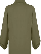 Button Down Long Sleeve Shirt Dress - Trendsi - Flyclothing LLC