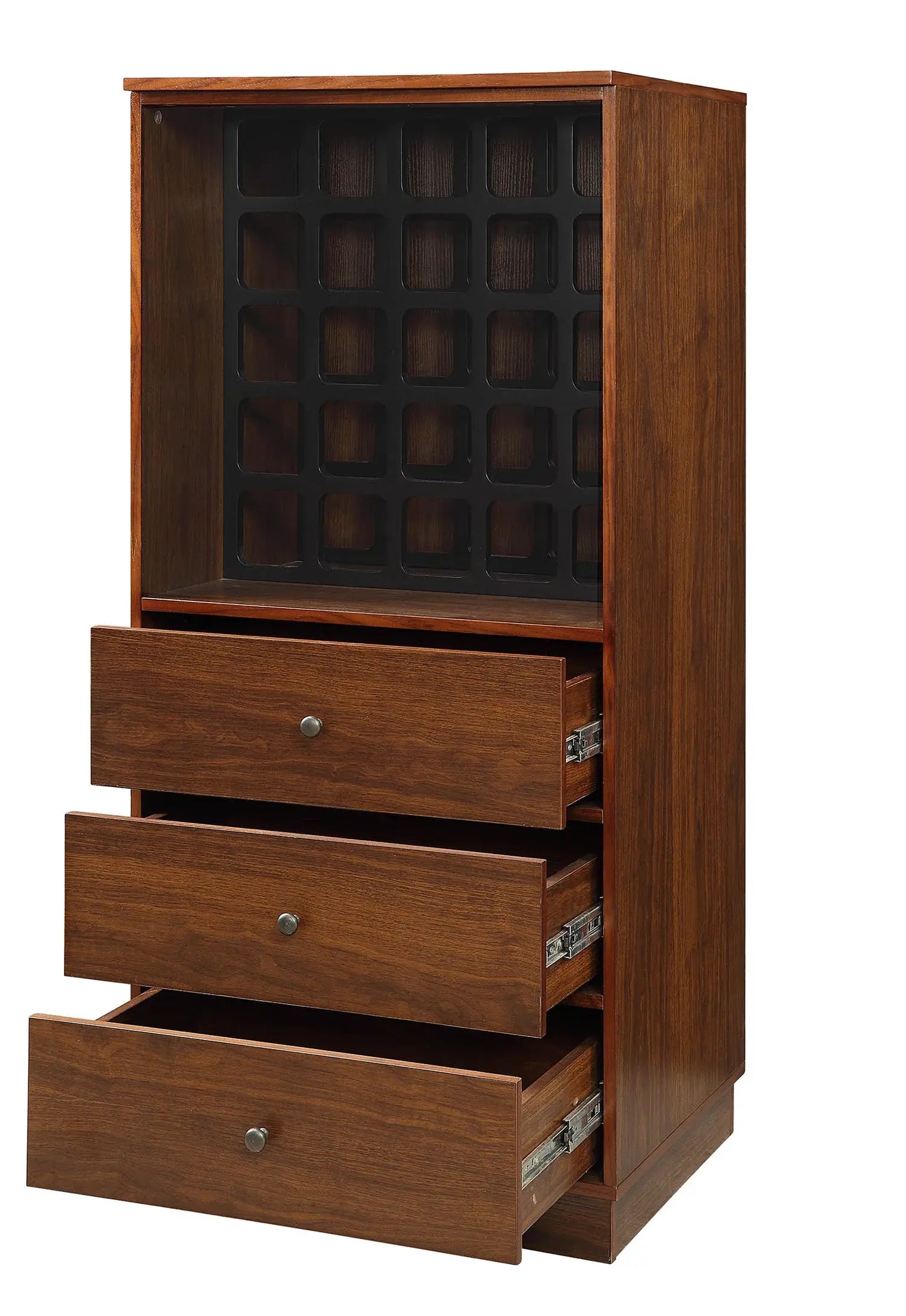24" Brown Standard Display Stand With Three Drawers - Homeroots - Flyclothing LLC