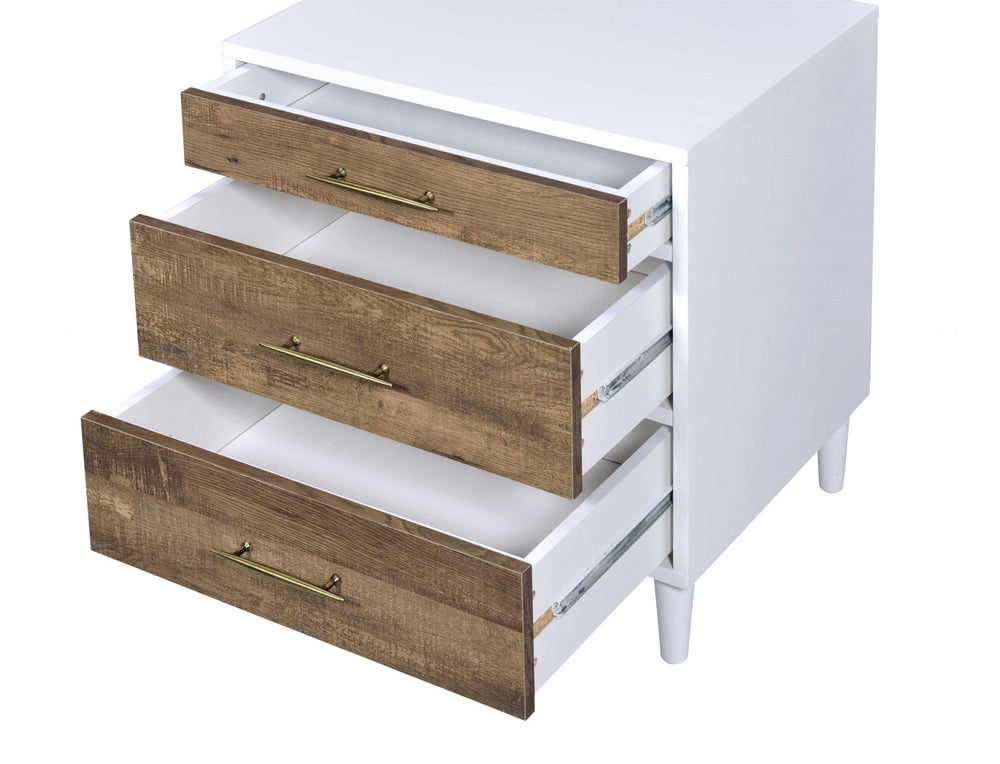 21" Brown Three Drawers Nightstand - Homeroots - Flyclothing LLC